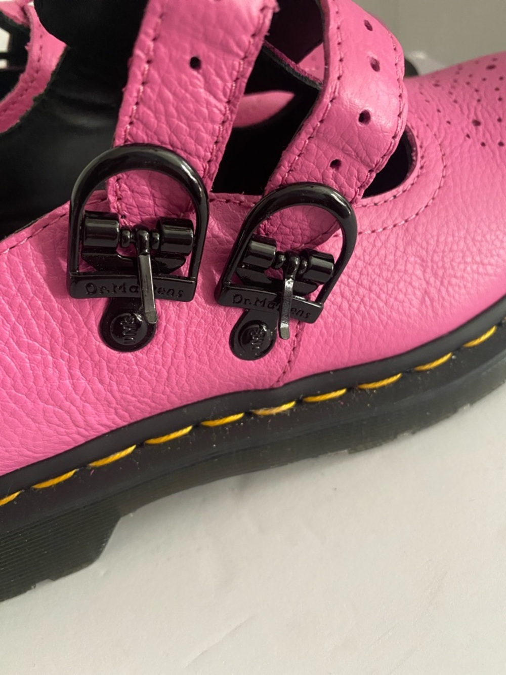 Dr. Martens Kids Hot Pink Mary Jane Double-Strap Shoes - Picture 4 of 7
